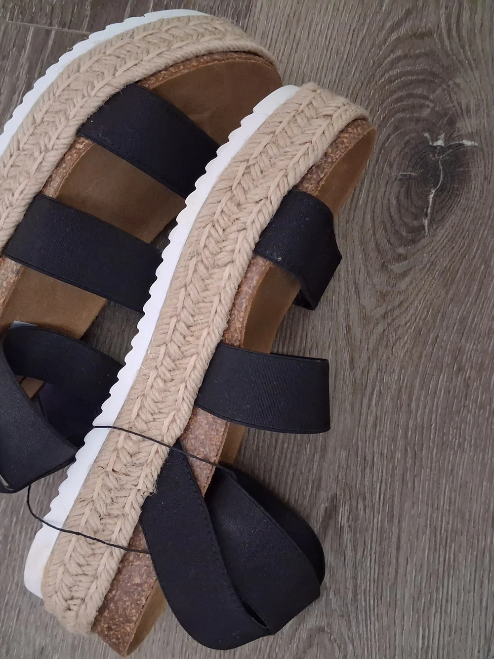 Steve Madden Black Double-Strap Espadrille Sandals